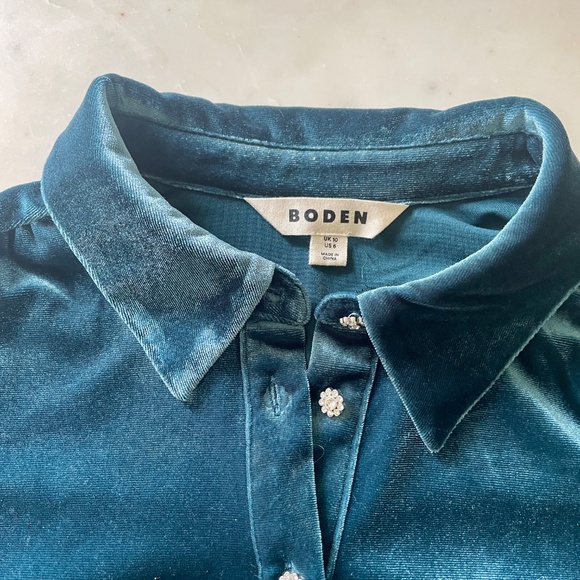 Boden Jewel Button Velvet Shirt, Size 6, NWOT - Picture 11 of 15